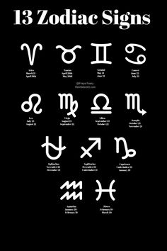 twelve zodiac signs are shown in black and white