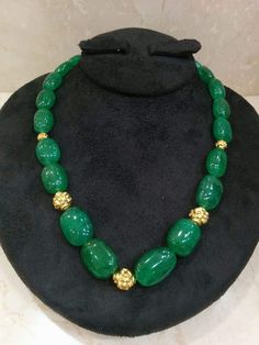 Pusalu Chains, Emerald Beads Jewelry Indian, Emerald Beads Jewellery, Beads Jewelry Indian, Antique Necklace Gold, Black Beads Mangalsutra Design, Antique Necklaces Design, Fancy Jewelry Necklace