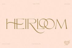 the word heir written in gold on a pink background