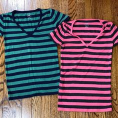 2 Xsmall Gap Tee New Without Tags Gap Green Cotton Tops, Gap Pink Crew Neck Top, Green Cotton Gap Tops, Green Cotton Tops From Gap, Green Cotton Tops By Gap, Fitted Pink Gap Tops, Casual V-neck Top By Gap, Green Gap Tops, Gap Pink Tops For Spring