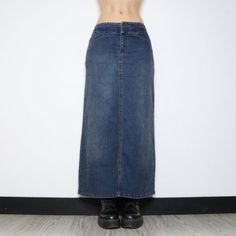 Denim Maxi Skirt (Small) Skirt Set Two Piece, Bustier Lingerie, Denim Jacket With Fur, Skirt Details, Vintage Overalls, Corduroy Overalls, Chunky Loafers, Denim Maxi, Corsets And Bustiers