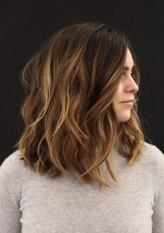 Medium Length Bobs, Medium Bob Haircut, Brown Ombre Hair, Layered Hairstyles, Long Bob Haircuts, Haircut Styles, Wavy Hairstyles, Shoulder Length Hair Cuts