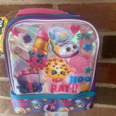 Nwt Shopkins Lunch Box Bag Purple/Pink Pink Bags For Back To School Gift, Cute Pink Lunch Box For Gift, Cute Rectangular Pink Lunch Bag, Playful Pink Lunch Box Gift, Playful Pink Lunch Box For Gift, Playful Purple School Bag, Cute Multicolor Lunch Bag For Playtime, Cute Pink Lunch Bag For Gift, Playful Pink Lunch Bag For Back To School