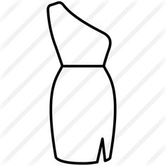 a black and white line drawing of a dress on a mannequin's head