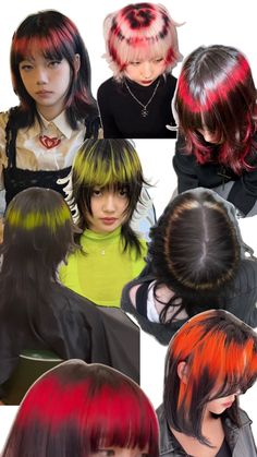 Angel Rings Hairstyle, Halo Ring Hair Dye, Cool Hair Dye Patterns, Angel Halo Hair Dye, Hair Cuts And Colors For 2024, Angel Ring Hair Dye Style, Unique Hair Dye Patterns, Layered Alternative Hair, Shine Line Hair