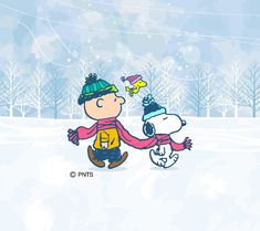 a charlie brown christmas wallpaper with a snowman and snoop the dog holding hands