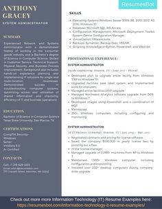 a professional resume template for an it technician in blue and gray colors with the words, information