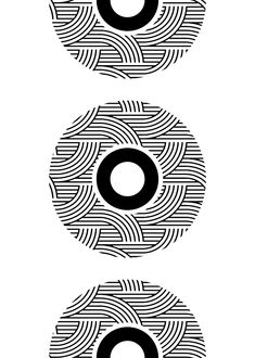 two black and white circles are shown in the shape of an abstract pattern on a white background