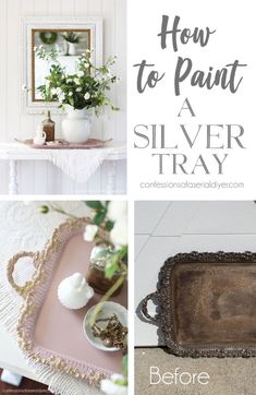 how to paint a silver tray