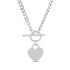 You'll love the chic design of this darling toggle heart necklace. Sterling silver 6 x 5mm curb chain A flat heart-shaped charm suspends from the toggle ring 17-inches Made in Italy Curb Chain Necklace, Accessories Jewelry Necklace, Necklace Sterling Silver, Curb Chain, The Chic, Chic Design, Heart Charm, Heart Necklace, Apparel Accessories