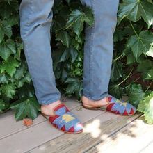 Men's Kilim Slippers, artemis, artemisdeisgnco, artemis design co, bespoke shoes, block print, carpet, carpet slippers, classic style, designer shoes, eclectic style, fashion, grandmillennial, handmade, kilim, loafers, luxury lifestyle, luxury shoes, mens shoes, mules, new england style, oriental rug, shoes, silk shoes, slippers, smoking shoes, sumak, trad, traditional style, turkey, turkish rugs, turkish shoes, velvet shoes, very t and c, vintage style, womens fashion, womens shoes New England Style, England Style