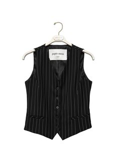 A tailored pin striped suit vest with button details. Stylish silhouette. Model is in MINUSEY S. ✔️ Free worldwide express shipping over $100✔️ Loved by 6,500+ customers✔️ Limited edition collections, maximum styleStay ahead of the trend with can’t-find-anywhere-else staples. Your closet will thank you 💕* MINUSEY S = EU 34, US 2* MINUSEY M = EU 36, US 4* 70% Polyester / 30% Rayon* Dry clean* Made in Korea - Model Height: 172cm/5'7" (US 2, EU 34) Striped Suit, Black Pins, Pin Stripe, Suit Vest, Denim Bag, Leather Dresses, Sweater Blouse, The Trend, Light Jacket