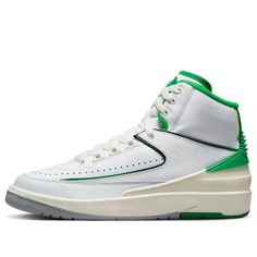 DQ8562-103 Air Jordan 2 Retro, Air Jordan 2, Kids Basketball, Light Up Shoes, Lucky Green, Jordan 2, Basketball Shoes, Shoe Collection, Big Kids