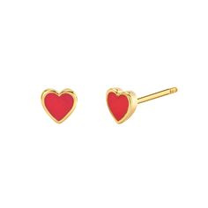 These 14K Enamel Heart Shape Studs come in 9 different enamel colors and are the sweetest addition to any collection. Give your little the gift of your love!

14K Solid Gold
Lifetime Guarantee
Made in Los Angeles Kids Earrings, Gold Piece, Metal Crafts, Recycled Gold, The Gift, Cute Jewelry, Heart Shape, Precious Metals, Gold Chains