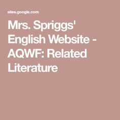 the words mr sprigs'english website - aqf related literature on a pink background