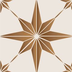 a brown and white star pattern on a beige background, with lines in the middle