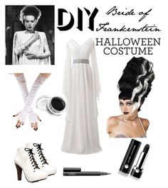 a woman in white dress and accessories for halloween