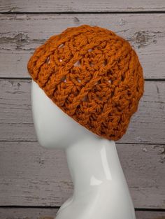 Chunky winter beanie, Burnt orange unisex cap, winter hat, women, men, gift, teen, christmas, birthday, wife, best friend, girlfriend, her This is one of my favorite  styles.  I am a sucker for beanies. I created this chunky  hat for myself and them made several in the same color. This hat comes in handy went out for a jog or a hike with friends. Its cozy and warm.  This fitted beanie Measures 9" from cap to brim, and 10" wide from Ear to ear.  Fits 20" - 23" heads.  Your purchasing a Handmade item!  Ships from oregon. Cozy Adjustable Crochet Hat In Soft Knit, Cozy Crochet Beanie, Warm Slouchy Crochet Hat, Crochet Acrylic Yarn Beanie, Casual Beanie Crochet Hat As Gift, Yarn Crochet Beanie For Cold Weather, Crochet Beanie One Size Fits Most, Handmade Crochet Cotton Hat For Winter, Winter Yarn Crochet Hat As Gift