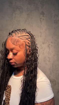 Unique Fulani Braids, Flip Over Fulani Braids Quick Weave, Fed In Braids Hairstyles, Braided Boho Ponytail, Fulani Braids With Curly Hair, Natural Hairstyles With Braids, Braided Hairstyles Extensions, Fulani Braids Blonde, Jada Wayda Braids