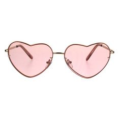 Women's gradient love cutie feminine metal rim sunglasses. (j2492) Size: one size.  Color: Pink.  Gender: female.  Age Group: adult. Pink Heart Sunglasses, Sunglasses Pink, Heart Sunglasses, Rimless Sunglasses, Valentine Heart, Pink Heart, Cloth Bags, Sunglasses Accessories, Gender Female