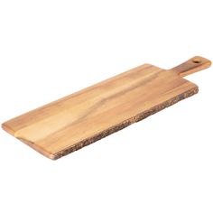 a wooden cutting board on a white background