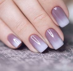 Purple Gel Nails Ideas, Elegant Touch Nails, Purple Ombre Nails, Unghie Sfumate, Simple Gel Nails, Ombre Nail Designs, Makijaż Smokey Eye