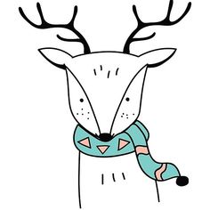 a drawing of a deer wearing a scarf