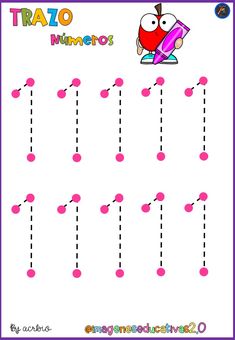 a printable worksheet with numbers for children to learn how to write and draw