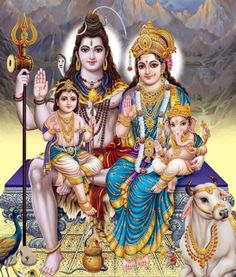 the hindu god and his family