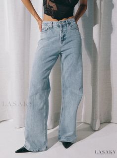 Lasaky - Maple Toned Denim Flare Jeans Wide Leg Jeans Winter, Dark Wash Flare Jeans, Denim Flare Jeans, Flare Denim Jeans, Denim Belt, Jeans Light Wash, Winter Jeans, Loungewear Sets, Jeans Light