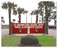 the sign for u s marine hospital depot in parris island, south carolina