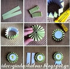 the steps to make paper flowers are shown