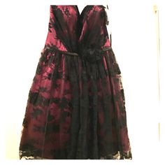 Beautiful Never Worn Burgundy Dress With Black Flower Lace. Sleeveless But Does Have Original Straps- With Tags Dresses Beautiful, Flower Lace, Black Flower, Burgundy Dress, Colorful Dresses, Midi Dress, Size 10, Womens Dresses, Tags