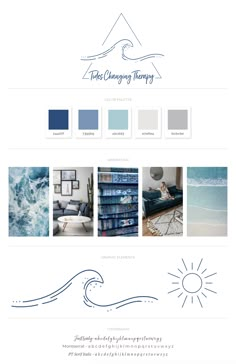 the homepage for tide changing therapy, which is designed to look like an ocean wave