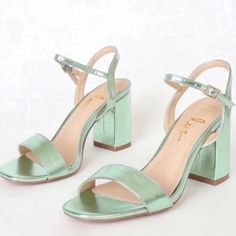 Reposhing This Item I Purchased From @Curatedcoolcat. I Wanted Them As An Option But Went With A Different Pair, So I Never Used Them. Questions? Leave A Comment Below! Light Green Heels, Hoco Shoes, Quinceanera Shoes, Green Heels, Strappy Sandals, Quinceanera, Shoes Women Heels, Light Green, Homecoming