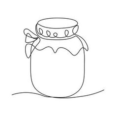 a line drawing of a jar filled with liquid