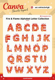 the fire and flame alphabet letter collection