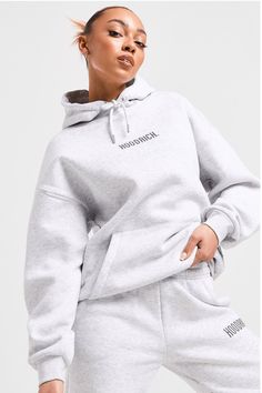 Bring The Chilled Vibes To Your Rotation With This Women's Storm Boyfriend Hoodie From Hoodrich. In A Grey Marl Colourway, This Jd-Exclusive Hoodie Is Cut From Soft Fleece Fabric For Total Comfort. It Features A Pullover Adjustable Hood For Custom Coverage, With Ribbed Trims To Hold The Shape And A Kangaroo Pouch For Easy Storage. It Comes In A Baggy Fit For Extra Room And Is Finished Up With Classic Hoodrich Branding. Machine Washable | Our Model Is 5'8" And Wears A Size Small.. Short Tracksuit, Boyfriend Hoodie, Studio Poses, Text Back, Winter Fit, Puff Print, Cute Comfy Outfits, Baggy Fits