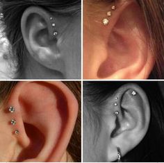 four different types of ear piercings