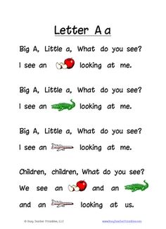 the letter a worksheet for children to learn how to read and write letters