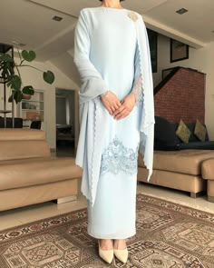 Baju Kurung Tunang Simple, Baju Tunang Simple Muslimah, Dress Tunang, Tunang Outfit, Malaysian Dress, Raya Outfit