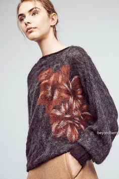 ANTHROPOLOGIE Felted Florals Pullover Size S     Retail Price: $168 Nylon, mohair, wool Asymmetrical design 19"L-23"L Hand wash Imported Ordered online, no Anthropologie in-store tag attached. Due to the design of the sweater, I am unable to provide accurate measurements. Size S: Armpit to armpit approx 18.5" across. Please read through TERMS AND CONDITIONS prior to your purchases. I ship via USPS with delivery confirmation for all items within the United States. I ship via USPS 1st-class Intern Tops Blouse, Short Sleeve Pullover, Asymmetrical Design, Blouse Black, Color Swatches, Black Blouse, Autumn Winter Fashion, Pullover Styling, Pullover Sweaters