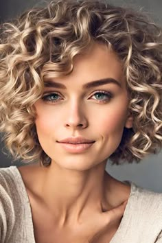 The minute I saw the curls I feel in love with Permed Hair Medium Length, Simple Short Hairstyles, Short Bob Cut