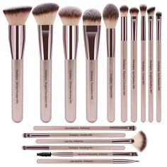 PRICES MAY VARY. Complete Make Up Brush Set : Containing 16pcs brushes with Large Powder Brush, Blush Brush, Foundation Brush, Ultimate Blending, Fan, Crease, Flawless Concealer, Blending, Shader, Short Shader, Medium Shader, Angled Brow, Eyeliner, Eyelash, Contour brush. Ideally for applying, blending, and shading products. Easy and convenient for daily makeup use. It is perfect for both beginners and professional makeup artists. Makeup Brush Set for Nobility and Pure :The unique silevr design Eyeliner Application, Foundation Brushes, Best Drugstore Makeup, Gloss Labial, How To Clean Makeup Brushes, Angled Brush, Professional Makeup Brushes, Contour Brush, Vintage Makeup