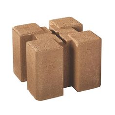 three brown cubes sitting on top of each other