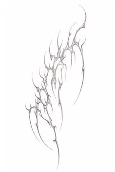 a drawing of some branches on a white background