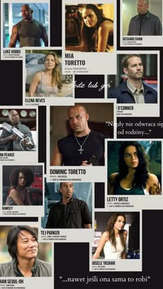 the poster shows many different actors and their roles