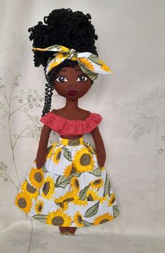 African Dolls Handmade, Soft Toys Handmade, Hair African American, Flower Doll, Pumpkin Doll, Fabric Doll Pattern, Hair African, African Quilts, African Dolls