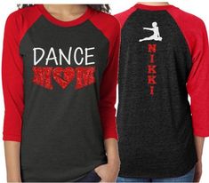 two women's t - shirts with the words dance and ninja printed on them