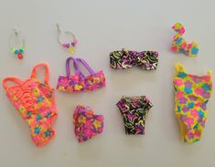 Vintage 90's Mattel Barbie 'Bathing Suits' - Lot of 4 Outfits. These are from my personal collection as a child. One owner. Set is used but in great condition. See photos for what is included in set. Smoke free home. Mattel Barbie, Barbie World, Barbie Girl, A Child, Doll Toys, Halloween Shopping, Bathing Suits, Action Figures, Bathing Beauties